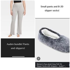 NWOT Aiden pj lounge pants size small WITH NWT Gray Auden slipper socks Med 8-10